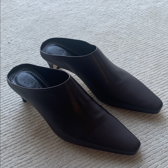 STAUD Women's Wally Mid Heel Mules in Leather color espresso - Picture 4 of 5